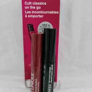 Clinique Cult Classics On the Go Travel Set Black Honey Lip /High Impact Mascara